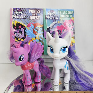 My Little Pony Set Of 2 Ponies And 2 Books As Shown. MLP Unicorn Wings Hasbro
